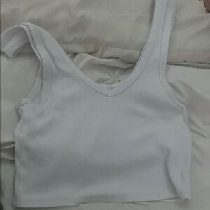 Garage White Ribbed Tank Top